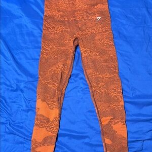 Gymshark Orange Leggings with Metallic Sheen